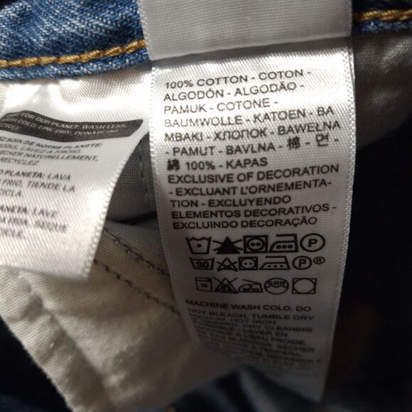 Levis 94 Baggy Wide-Leg Jeans Womens 25 27x29 Blue Denim Cotton Distressed - Picture 11 of 15